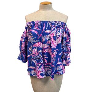 Lilly Pulitzer Wild Within Off Shoulder Top Size XL